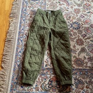 Madewell Green Quilted Pants 